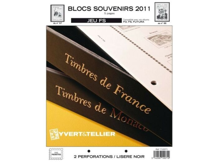 FEUILLE COMPLEMENTAIRE FRANCE FS BLOC SOUVENIR 2011 (SANS POCHETTE) YVERT