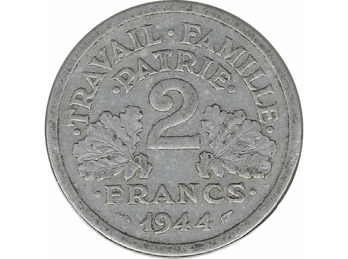 FRANCE 2 FRANCS BAZOR 1944 B TB+