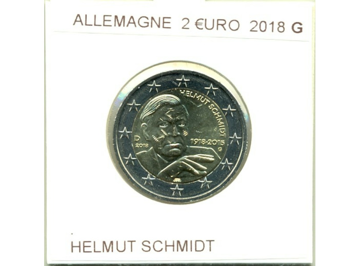 ALLEMAGNE 2018 G 2 EURO COMMEMORATIVE HELMUT SCHMIDT SUP
