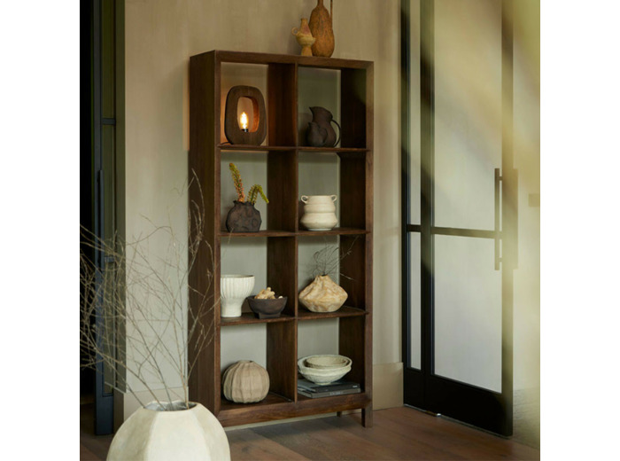 Cabinet ouvert bois brun foncé Sondrio 35x190x95cm