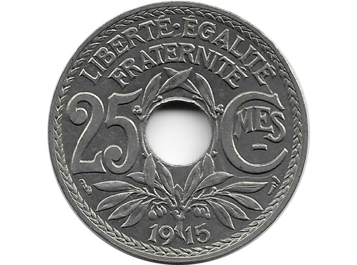 FRANCE 25 CENTIMES LINDAUER 1915 CMES SOULIGNE SUP