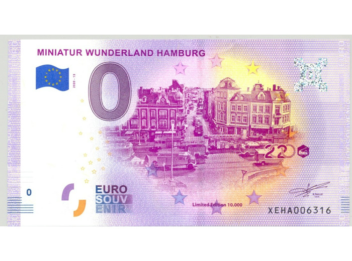 ALLEMAGNE 2020-13 MINIATUR WUNDERLAND HAMBURG BILLET SOUVENIR 0 EURO