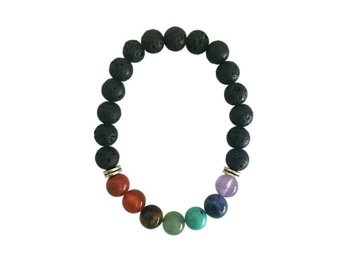 Bracelet 7 Chakras Pierre de lave