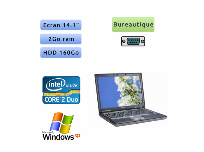 Dell Latitude D630 - Windows XP - C2D 2Go 160Go - 14.1 - Port Serie - Ordinateur Portable PC