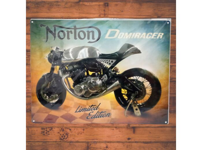 Plaque métal - Norton Domiracer - 30x40 cm - Déco vintage