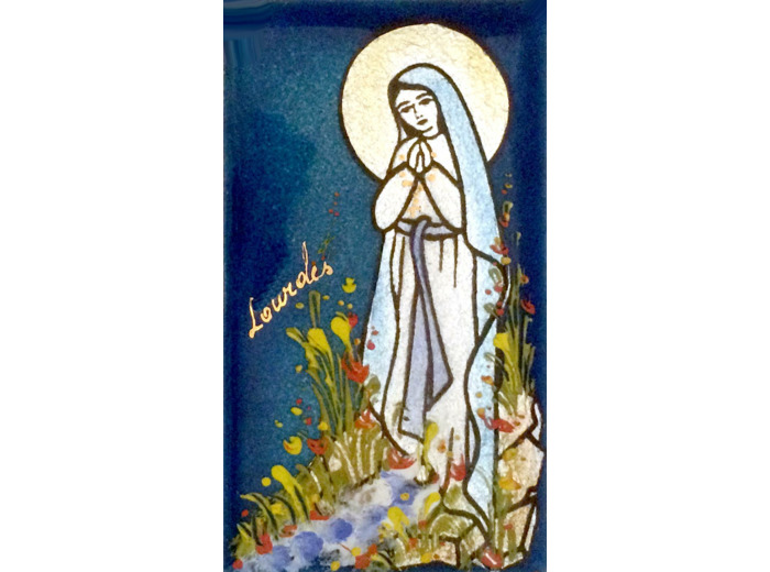 Vierge de l'apparition 9,5X5,5cm - EMAUX DU LIBAN