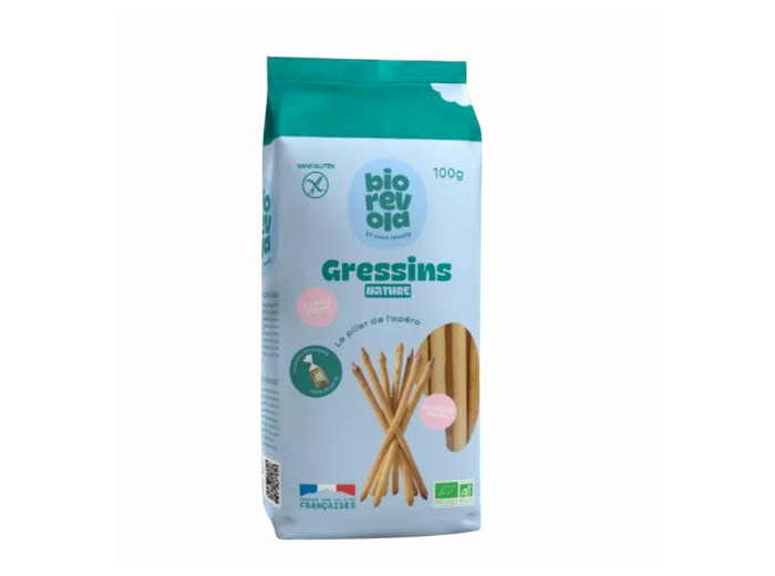 Gressins Bio à l'huile d'Olive SANS GLUTEN-100g-Bio révola
