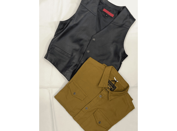 GH 828 Gilet homme cuir noir