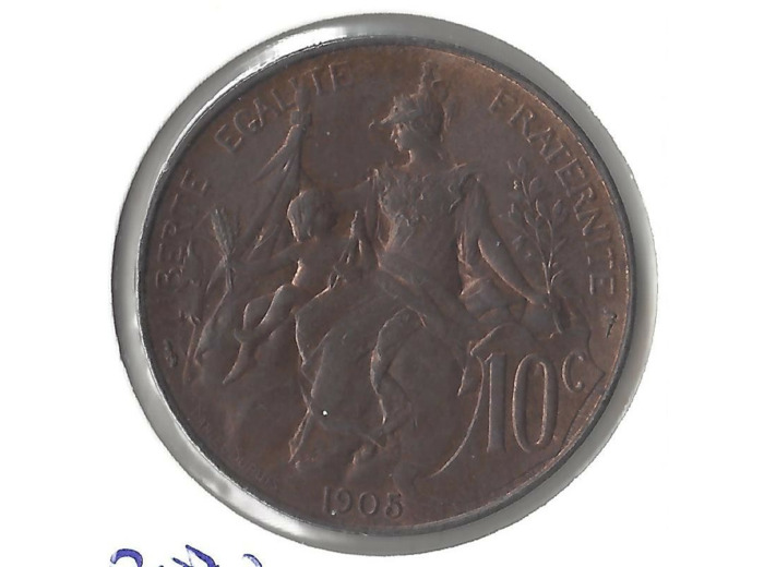 FRANCE 10 CENTIMES DUPUIS 1905 SUP/NC