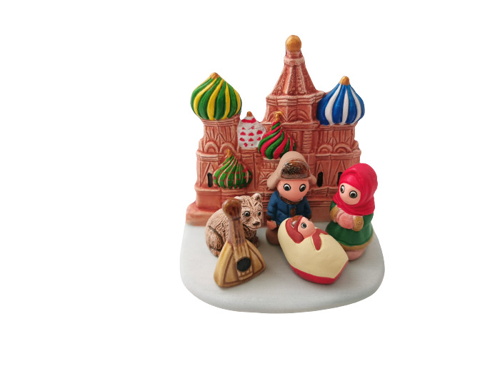 CRECHE en céramique BLOC 8x7cm- RUSSIE