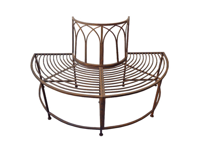 Banc de jardin demi cercle en fer 139x70x83cm