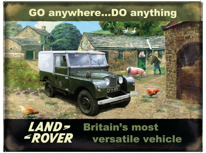 Plaque métal Land Rover - 30 x 40 cm