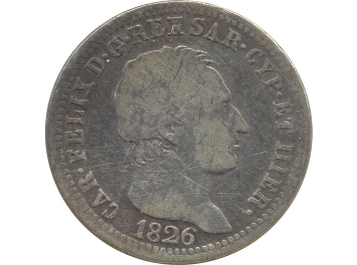 ITALIE (SARDAIGNE) 1 LIRE 1826 AL P TB+
