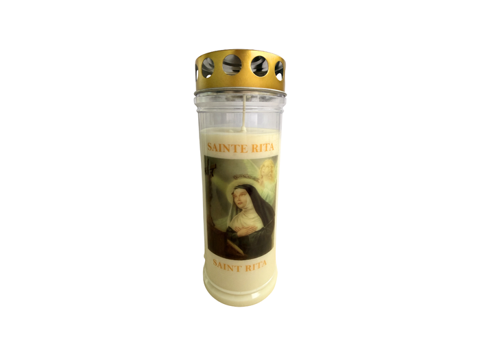 Bougie Funéraire 160 Heures Sainte Rita avec Prière