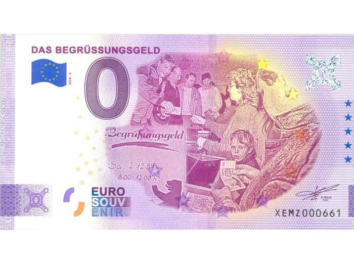 ALLEMAGNE 2020-6 DAS BEGRUSSUNGSGELD BILLET SOUVENIR 0 EURO TOURISTIQUE  NEUF