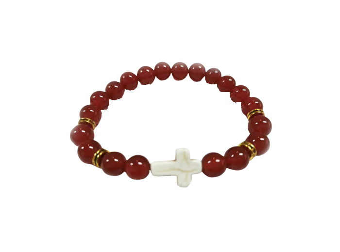 BRACELET élastique 8mm en pierre véritable- Cornaline