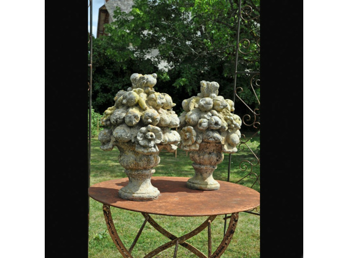 Paire de bouquets fleuris Perla 58x35x21cm