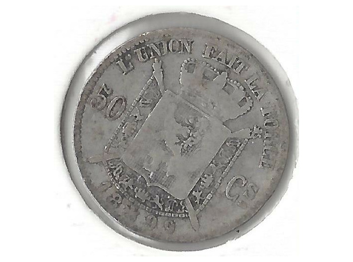 BELGIQUE 50 CENTIMES 1899 FR  B+