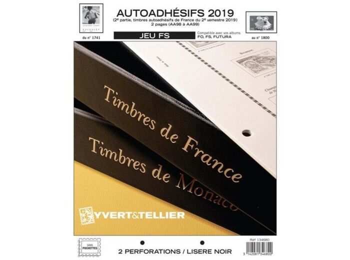 FEUILLE COMPLEMENTAIRE FRANCE 2019 FS AUTOADHESIFS 2ème partie (SANS POCHETTE)