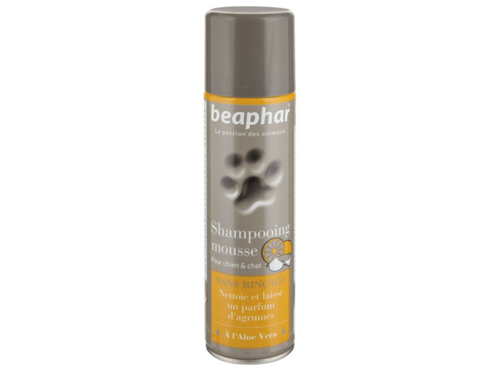 BEAPHAR, Shampooing mousse sans rinçage à l'aloe vera - 250ml