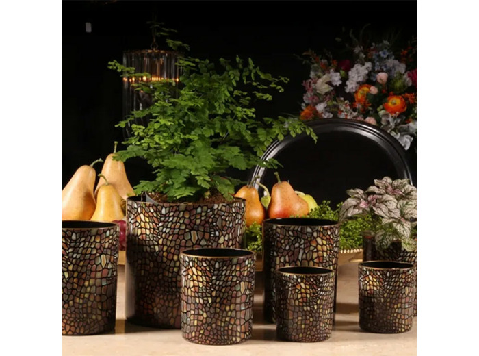 Photophore mosaïque verre 15x15x15cm