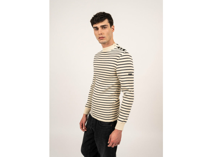 Pull marin rayé Matelot 100% laine Saint James