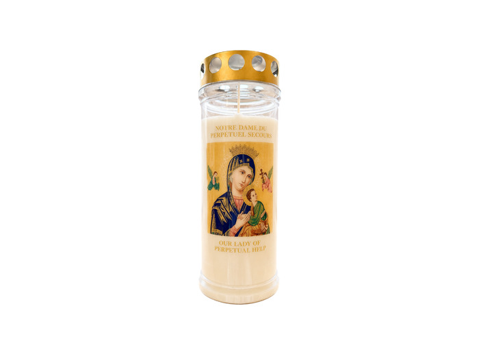 Bougie Funéraire 160 Heures ND Perpétuel Secours avec Prière
