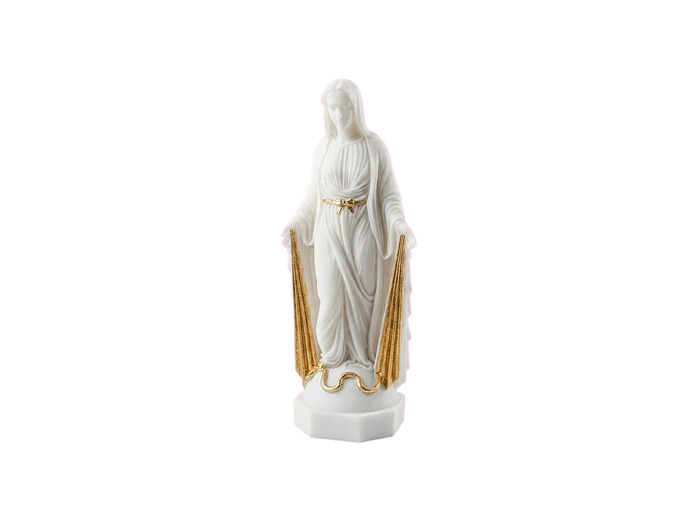 Vierge Miraculeuse avec rayons - Statue en albâtre 12cm -Avec dorures
