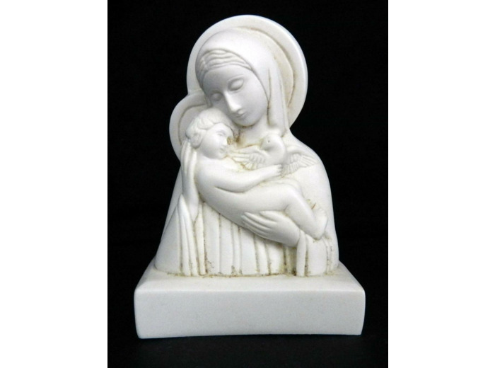 Vierge à l'enfant- BUSTE -résine 9cm- TON IVOIRE