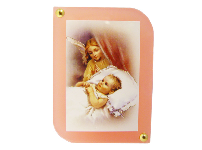 Cadre en Plexiglas 44x66mm - ANGE GARDIEN ROSE