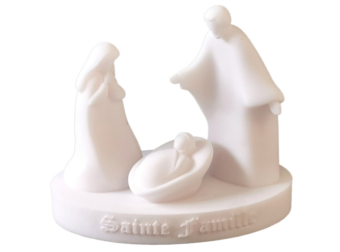 Ste Famille Moderne - En Albaster Ht11cm/Socle L11,5cm - Blanc