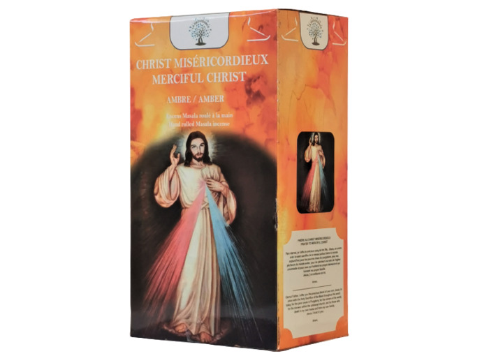 12 étuis de 12 bâtons d'Encens - Christ Miséricordieux - Ambre