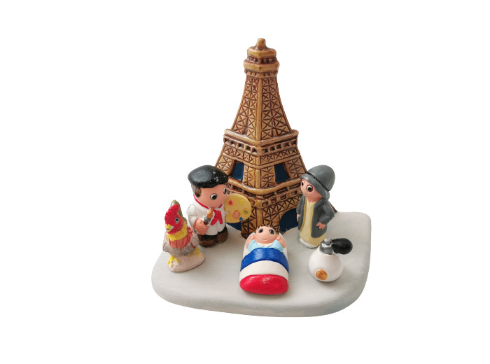 CRECHE en céramique BLOC 8x7cm- PARIS
