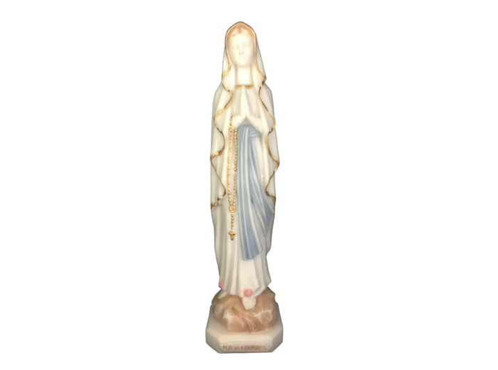 ND de Lourdes - Statue en albâtre 20cm -Couleur