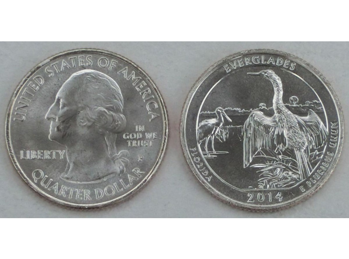 AMERIQUE (U.S.A) 1/4 DOLLAR 2014 P EVERGLADES SUP-