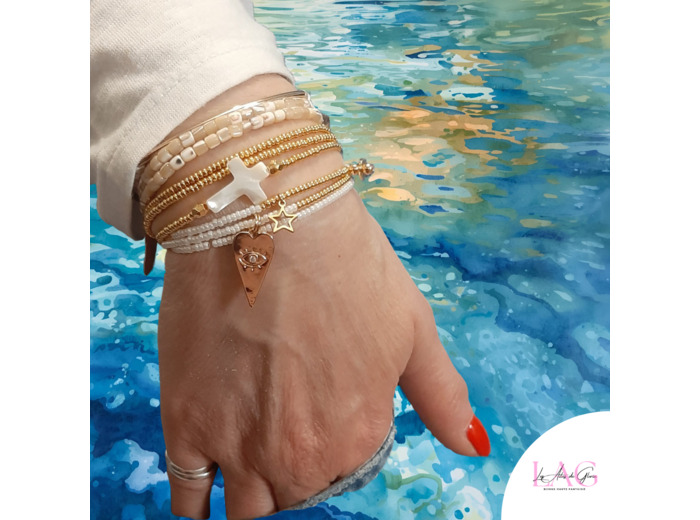 BRACELET MULTIRANGS HEART KARMA