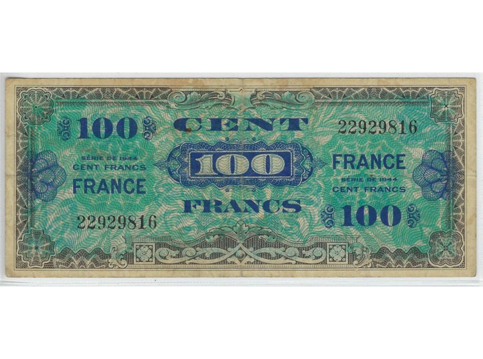 FRANCE 100 FRANCS Type FRANCE 1945 SANS SERIE TB+ 816