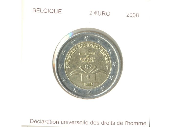 Belgique 2008 2 EURO COMMEMORATIVE DECLARATION DES DROITS DE L HOMME SUP-