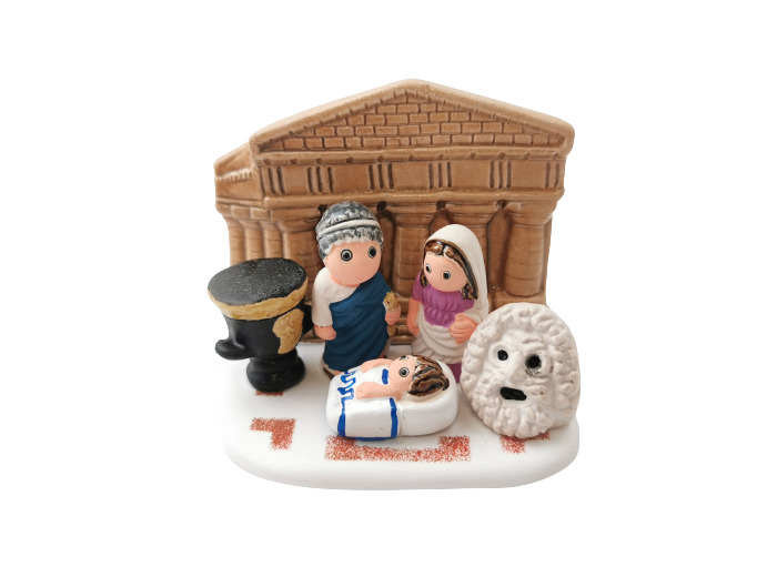 CRECHE en céramique BLOC 8x7cm- GRECE