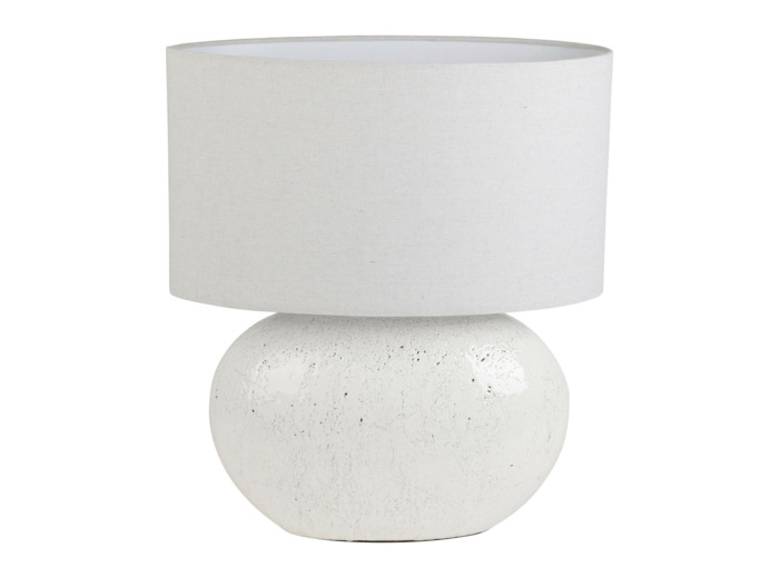 Lampe Tahra blanc terre cuite 44x22x50cm
