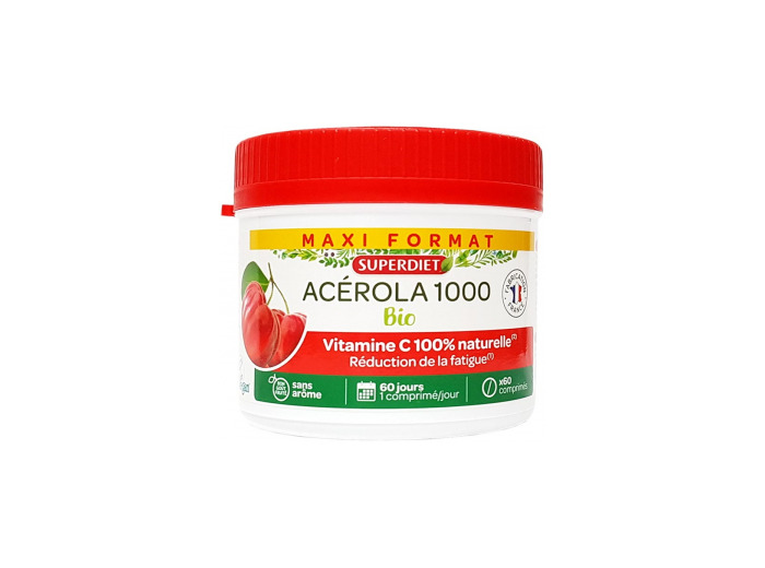 Acérola Bio 1000 Vitamine C maxi pot de 60 comprimés