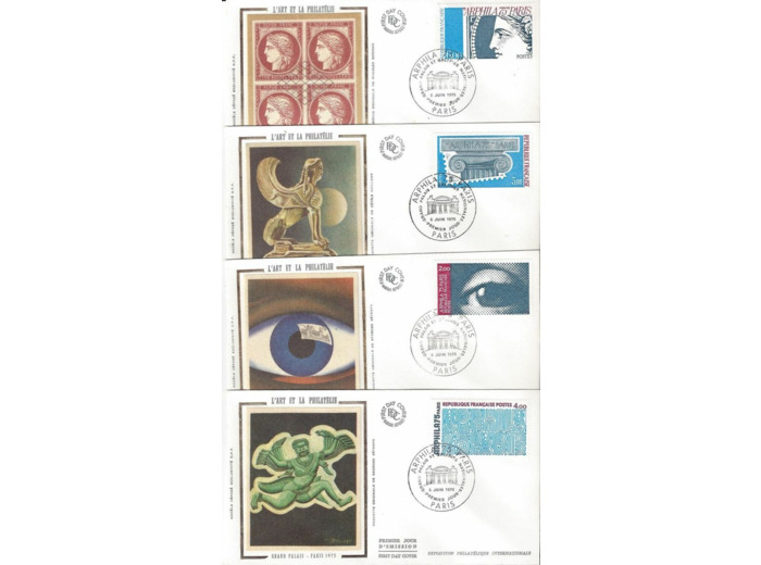 4 CARTES FRANCE PREMIER JOUR du 06/06/1975 ARPHILA Yvert N°1834 A 1837