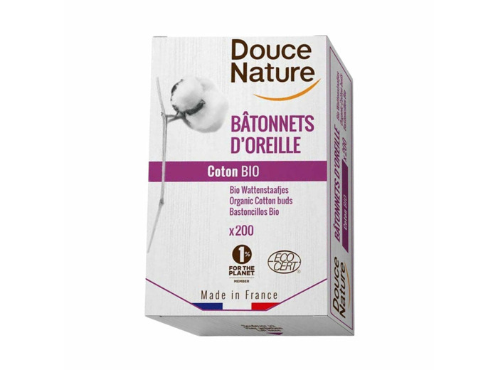 Bâtonnets d'oreille coton bio-x200-Douce nature