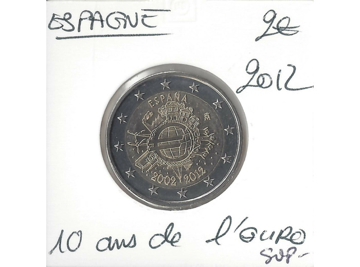 Espagne 2012 2 EURO commemorative 10 ANS EURO SUP-