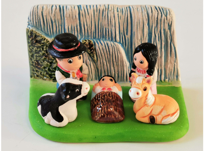 CRECHE en céramique BLOC 8x7cm- ARGENTINE