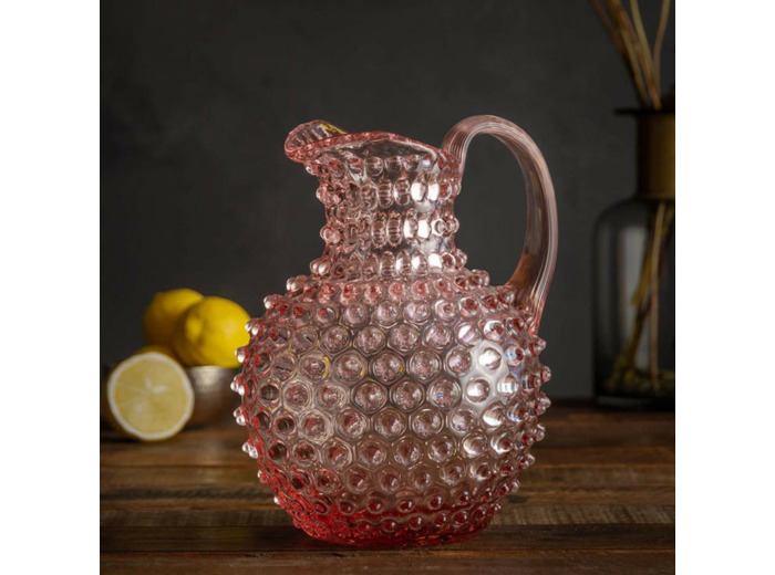 Carafe cristal rose pointe de diamant 2L