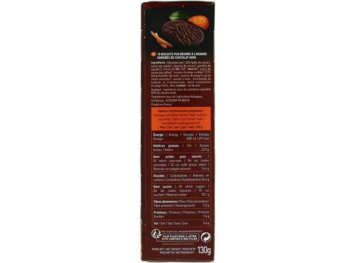BISCUIT NAPPE ORANGE NOIR TENTATION 130G Tentation