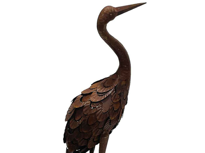 Héron fer décoratif 12x9x30cm