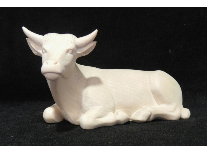 Boeuf 13 cm bois naturel