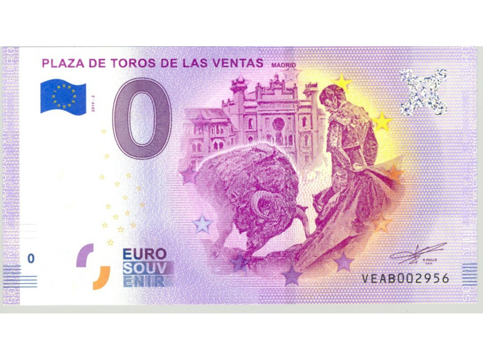 ESPAGNE 2019-2 PLAZA DE TOROS DE LAS VENTAS BILLET SOUVENIR 0 EURO TOURISTIQUE